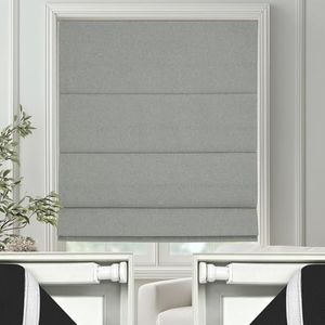 Changshade No Drill Roman Shades Cordless Blinds Blackout for Indoor Windows, Room Darkening Black Out Tension Rod No Hardware No Tools Inside Mount, Shade Size 47 Inches Wide 64 Inches High, Grey