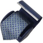 YY YEARCHY Men's Necktie Travel Case, Tie Anti-Wrinkle Organizer Box - Formal Cylinder Shape (Blue)