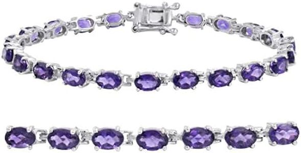 Amethyst Tennis Bracelet in Sterling Silver 7 1/4 inch