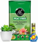 Cactus Succulent Plants Growing Bundle - Peat Free Cacti Bonsai Potting Compost 10L & Cactus Plant Feed Liquid Concentrated Fertiliser 175ml Houseplant Food Compost for Indoor Plants with Topline Card