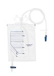 10pcs Pack of 2000ml Urine Drainage Bag with Integrated Bag Hanger and T-Tap - Sterile Catheter Night Bags - Overnight Bedside Urine Bag