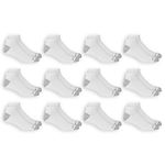 Fruit of the Loom Men's Dual Defense Low Cut Socks 12 Pair Casual, White/Grey, Shoe Size: 6-12