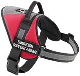 No Pull Emotional Support Dog Vest Harness for Service Dogs,Big Dog Harness No Pull Adjustable Pet Reflective Oxford Soft Vest for Large Dogs Easy Control Harness (Red, L)