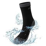 LEAKDRY Waterproof Socks, [SGS Certified] Breathable Waterproof Socks for Men Skiing Cycling Wading Kayaking Running Socks, #Black Ankle Socks, 9.5-12