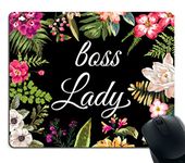 Smooffly Gaming Mouse Pad Custom,Boss Lady Mouse Pad - Floral Boss Lady Funny Mouse Pad