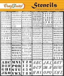 CrafTreat 24 plantillas reutilizables de letras y números, para diario de balas (4.5 x 7), plantillas de letras para tartas, plantillas de pintura en aerosol, plantillas del alfabeto, plantillas de