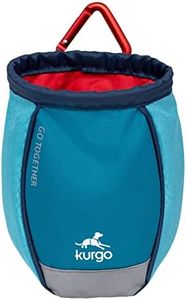 Kurgo Dog Training Treat Pouch Bag, Treat Bags for Dogs, Portable Pet Pocket Waist Clip Bag, Reflective Snack Bag for Pets, Includes Clip & Carabiner, Go Stuff-It Bag, Coastal Blue