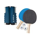 JOOLA Essentials Series Variant 2-Player Competition Ping Pong Ultimate Net and Paddle Bundle Set - Includes 1 Retractable Net, 2 Table Tennis Rackets and 3 Regulation Balls, and 1 Mesh Carrying Bag