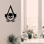 Gadgets Wrap Wall Decals 29CM Wall Stickers Black Color - (Assassins Creed Pirate Gaming)