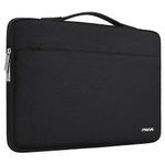 MOSISO 360 Protective Laptop Sleeve Compatible with MacBook Air/Pro, 13-13.3 inch Notebook, Compatible with MacBook Pro 14 inch M3 M2 M1 2023-2021, Polyester Bag with Trolley Belt, Black