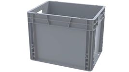 Solent Plastics Recycled Plastic ECO Euro Plastic Stacking Industrial Storage Containers Boxes Crates! (30 Litre - 40 x 30 x 32cm), Dark Grey (SPKRC)