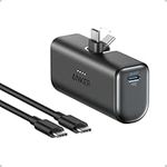 ANKER Nano Power Bank with Built-in USB-C Connector, 5,000mAh Portable Charger 22.5W, for iPhone 16/15 Series, Samsung, iPad Pro/Air, and More
