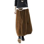 Corduroy Skirt Women's Skirt Autumn Winter Cord Skirt Women Vintage Midi Long Skirts Female Casual Lightweight Elastic Waist A Line Long Pleated Skirt With Pockets Short Skirts Streetwear For Leggings