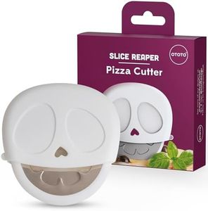 NEW - OTOTO Slice Reaper Pizza Cutter Wheel - Funny Gifts, Grim Reaper Halloween Gifts Cute Kitchen Accessories, Pizza Slicer with Cover, Kitchen Gothic Spooky Gifts, Stainless Steel Handheld (Skull)