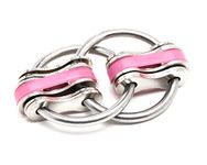 Fidgetland Noah - ADHD/ADD, Stress & Anxiety, Bike Chain Fidget, Classroom Approved (Solid Rings) (Pink)