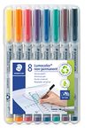 Staedtler Lumocolor 316WP8 Fine 0.6 MM Line Non-Permanent Pen - Assorted Colours (Pack Of 8)