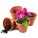 Garden Mania - 12 Mini Terracotta Ceramic Clay Flower Pots with Drain Hole, 8cm