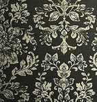 SOPHIE LAURENCE Luxury Damask Wallpaper Grey Glitter Shimmer Textured Vinyl Easy Paste The Wall Home Decor (Charcoal Black)