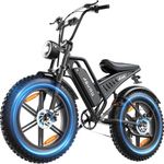 Electric Bike for Adults, 20 Inch Fat Tire Ebike with 1500W Peak Motor, 48V 15AH Removable Battery, 40-60 Miles PAS Range, Dirt E Bike for Mountain, Sand, Road, Beach, Snow and Daily Commuting