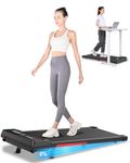 HomeFitnessCode Under Desk Treadmill, 2.5HP Portable Walking Pad Motorized Electric Treadmills for Home with LED Display & Remote, Adjustable Speed, No Assembly (Black-Incline)