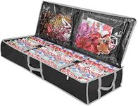 ProPik Wrapping Paper Storage Containers | Gift Wrap Organizer Under Bed 41”x14”x6” Fits 18-24 Rolls Fit Up to 40” Long Roll Wrap Storage Box Holder with Pockets for Ribbon Bows & Accessories (Black)