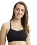 Jockey 1351 Women's Super Combed Cotton Elastane Stretch Multiway Styled Crop Top with Adjustable Straps and Stay Fresh Treatment_Black_L