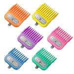 6 Clipper Guards fit for Andis Master, Oster Fast Feed, Andis AAC-1, GC, LCL, ML, PM-1, PM-2, PM-4, RCAC, RS-1, US-1, Clipper Guides Replacement, Size: #0 to #2 1/2 (Length: 1/16" to 5/16")