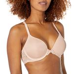 Maidenform Women's One Fab Fit T-shirt Bra, Lightly-lined Underwire Bra, Racerback Bras for Women, Sandshell/Pearl, 34B