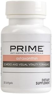 PRIME Astaxanthin Cardio and Visual Vitality Formula, Anti-Aging Nutraceuticals, Promotes Optimal Cardiovascular Health & Function, Combats Free Radicals, Market America (30 Soft Gels)