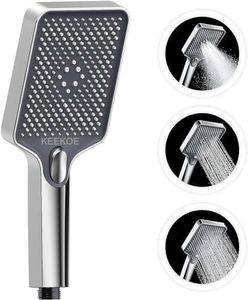 KEEKOE Luxury Handheld Shower Head, High-Pressure with 3-Mode Soft Rainfall Sprayer Super-Large Panel Hand Shower Sprayer, Chrome Handheld Shower Heads for Bathroom, Camper, RV etc