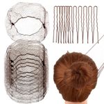 Abeillo Hair Nets for Buns, Ballet Hair Net, 20 Pcs 50 Cm Invisible Hair Nets and 40 Pcs U Shaped Hair Pins Set for Women, Girls, Ballet Dancer, Nurse(Coffee)