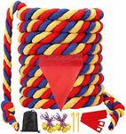 Field Day Tug of War Rope for Kids and Adults, Outdoor Lawn Yard Family Reunion Birthday Party Games, Outside Backyard Camping Picnic Carnival Games, Fun for Team Building Activities, 20FT, Tri-color