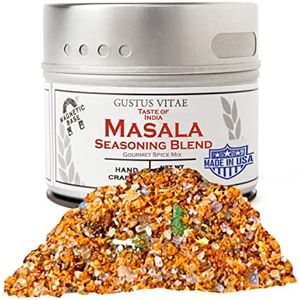 Taste of India: Masala Seasoning Blend | Gourmet Spice | All Natural Mix, Non GMO | Hand Made, Small Batch Spice Mix | Made in USA | Artisanal Seasoning | GLP-1 Friendly | Magnetic Tin | Ultra Premium | Gustus Vitae | #079