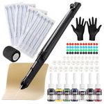 Solong Professional Tattoo Poke and Stick Tattoo Kit DIY Hand Stick n Tattoo Poke Pen Set Home Tattoo Kit with Tattoo Supply Ink Gloves 20PCS Tattoo Needles Tattoo Supplies