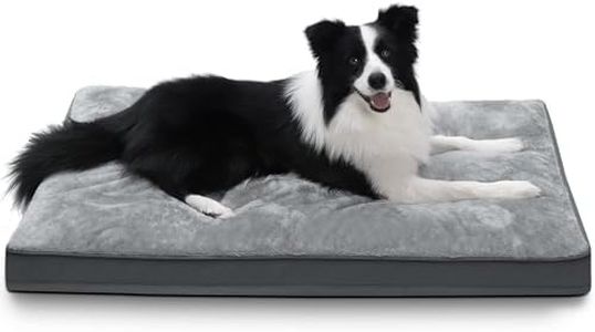 Dog Crate Bed Waterproof Deluxe Plush Dog Beds with Removable Washable Cover Anti-Slip Bottom Pet Sleeping Mattress for Large, Medium, Jumbo, Small Dogs, 35 x 22 inch, Gray