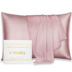 Silk Pillowcase, As Seen on TV, Cool Touch, Pillow Cover, Silk, 16.9 inches (43 cm), 24.8 inches (63 cm), 25 Momme, Washable, Envelope Type Pillowcase, Double-Sided Silk Pillowcase, Smooth, Reduces Sleeping Habits, Beautiful Skin, Antibacterial, Odor Resistant, Gentle on Sensitive Skin, Gift, Suitable for All Seasons, Rose