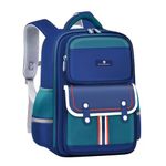 StarAndDaisy Kids Back Pack For Boys & Girls, Ultralight & Stylish Waterproof School/Travel/Picnic Bags for Children Wide Shoulder Strap, Multiple Pockets, Waist Belt (Blue, Green)