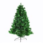 FESTIVE BLESSINGS Christmas Tree Artificial Xmas Pine Tree with Solid Metal Legs, Light Weight, Perfect for Christmas Decoration Green with Christmas Decorations Items (6 feet)