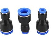 12mm x 6mm Pneumatic Air Pipe Straight Push Connectors Plastic Straight Union Push to Connect Tube Fitting Push Fit Lock(Pack of-3)