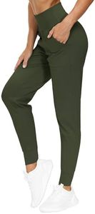 THE GYM PEOPLE Women's Joggers Pants Lightweight Athletic Leggings Tapered Lounge Pants for Workout, Yoga, Running (Medium, Dark Olive)