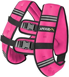 APEXUP Weighted Vest Men 20lbs Weights with Reflective Stripe, Weighted vest for Women Workout Equipment for Strength Training Running (Pink)