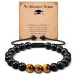 GBTBYS Graduation Gifts for Him 2024, Graduation Bracelet, The Adventure Begins Bracelets Graduate College High School Eight Grade 8 Inspirational Gift for Men Teen Boys Year Old Gifts Ideas