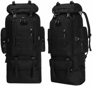 Goaste 100L Camping Hiking Backpack, Molle Military Tactical Rucksack, Waterproof Large Travel Daypack, Adjustable Survival Hunting Sports Bag for Men and Women Hiking, Camping, Touring(Black)