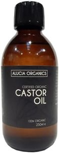 ALUCIA ORGANICS Aceite de ricino orgánico certificado, aceite de ricino 100% puro para cara, cejas, pestañas y cabello, natural, prensado en frío y sin refinar, vegano y sin crueldad animal (250ml)