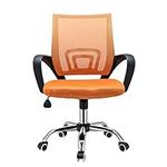 Panana Ergonomic Office Chair, Computer Desk Chair Executive Office Mid-Back Chair Mesh Upholstered Seat Swivel Task Chair (Orange)