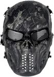 Yzpacc Full Face Airsoft Mask, Airsoft Mask with Metal Mesh Eye Protection M06 Tactical Airsoft Mask Protection Paintball Mask for Halloween CS Survival Games (BCP)
