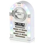 iTek Jukebox with CD Player, FM Radio and Bluetooth Connection, Remote Control Included, Gloss White