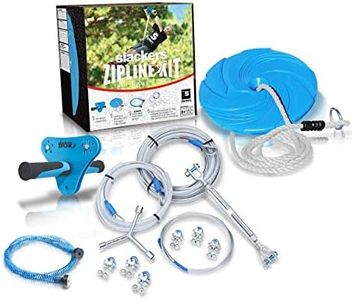 slackers 70 ft Hawk Series Zipline - Kids Zip line Kit with Safety Zipspring Brake System - Great Zipline Kit for Kids and Teens - Recommended Ages 7+ (Hawk Series)