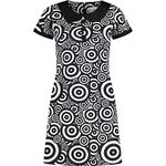 Madcap England Women's Retro 60s 1960s Mod Peter Pan Collar Mini Dress Oz Targets Print MC1064 (as8, Numeric, Numeric_14, Regular, Regular, Black/White)