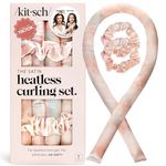 Kitsch Heatless Curling Set - Satin Heatless Hair Curler, Rollers for Heatless Curls, Hair Curler No Heat, Heatless Curler, Overnight Curls with Overnight Blowout Rods - Sunset Tie Dye